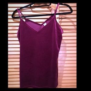Old Navy Burgundy Velvet Tank Top Camisole XSmall